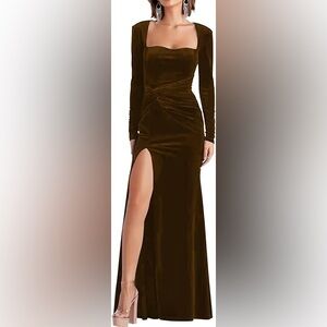Mermaid velvet evening dress long sleeve